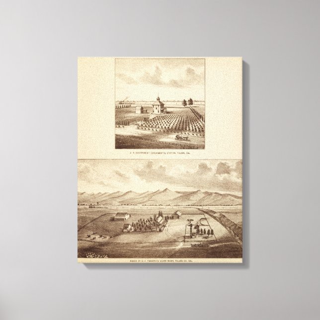 Tulare Co ranch, Bahnhof Leinwanddruck (Vorderseite)