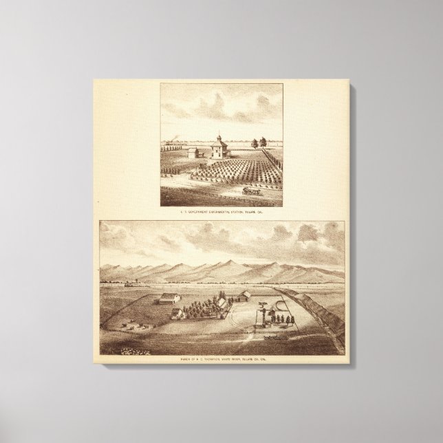 Tulare Co ranch, Bahnhof Leinwanddruck (Vorderseite)