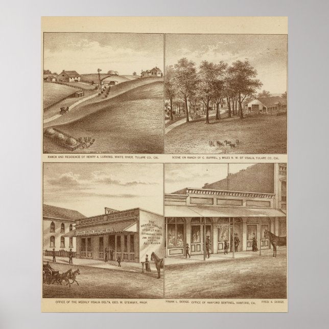 Tulare Co ranches, Büros Poster (Vorne)