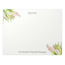 Tulip, Aquarell, Rosa und Grün, Notizblock