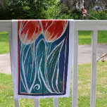 Tulip Artwork, blaue und rote Tulpen Geschirrtuch<br><div class="desc">Tulip Artwork Blau und Rot Tulpen Frühlingssonne Blume Naturfreund</div>