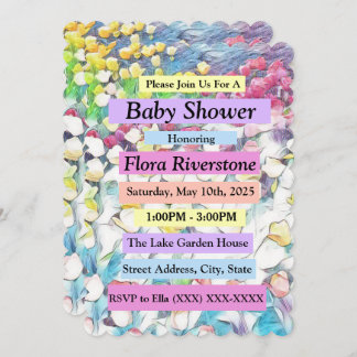 Tulip Baby Shower Invitation (Floating Effect) Einladung