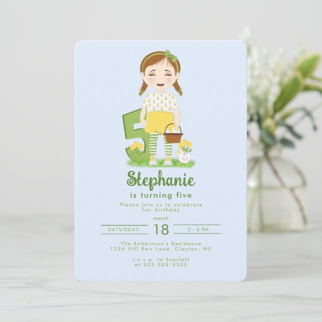 Tulip Birthday Einladung (Stehend Vorderseite)