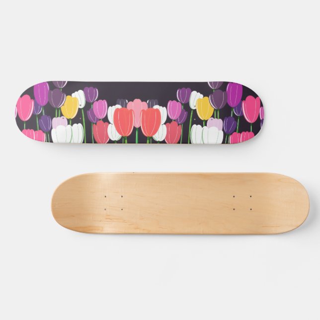 Tulip Bloom Skateboard Deck (Horizontal)