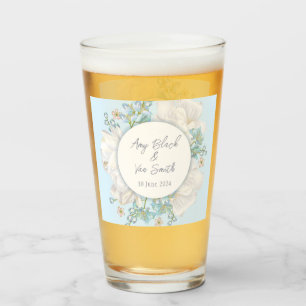Tulip Blue Floral Wedding Glas