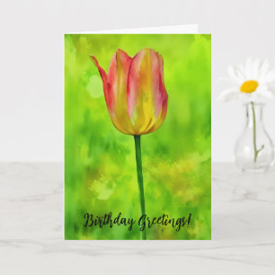 Tulip Blume Art Geburtstagskarte Karte