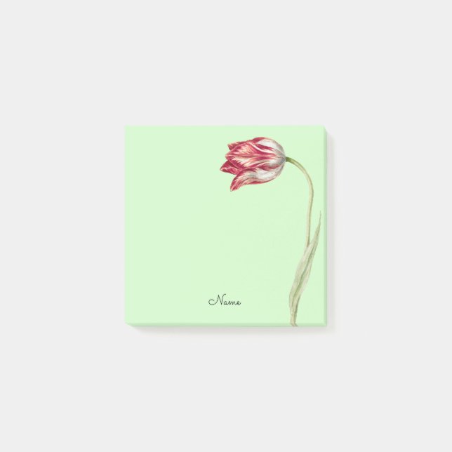 Tulip Blume Art Name Post It Note Pad Post-it Klebezettel (Vorderseite)