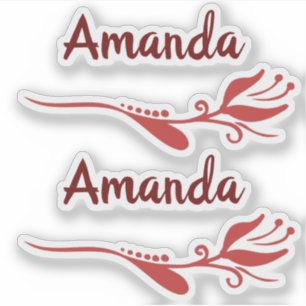 Tulip Blume Blühte Pink Burgundy Individuelle Name Aufkleber