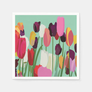 Tulip Blume Blumenstrauß Party Serviette