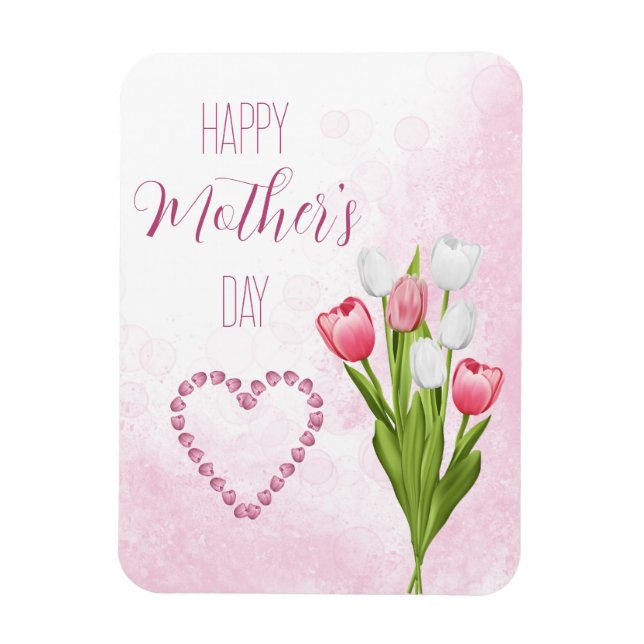 Tulip Blume Bouquet Happy Mother's Day Card Magnet (Vertikal)
