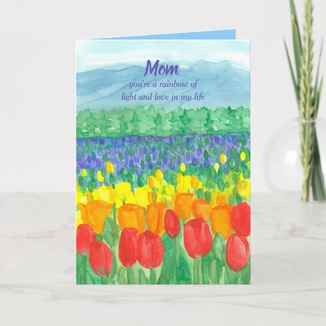 Tulip Blume Fields Happy Mother Day Karte (Vorderseite)