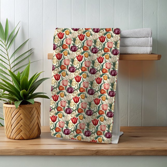 Tulip Blume Floral Oaster Badhandtuch Set (Von Creator hochgeladen)