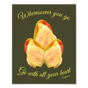 Tulip Blume geht mit Ihrem Herzen Inspiration Fotodruck