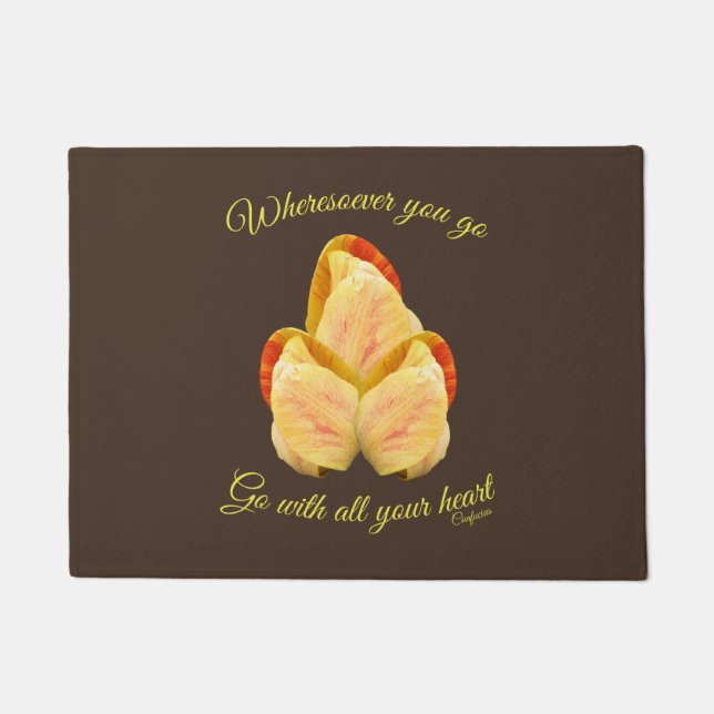 Tulip Blume geht mit Ihrem Herzen Inspiration Fußmatte (Vorderseite)