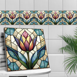 Tulip Blume Glasmosaik Fliese