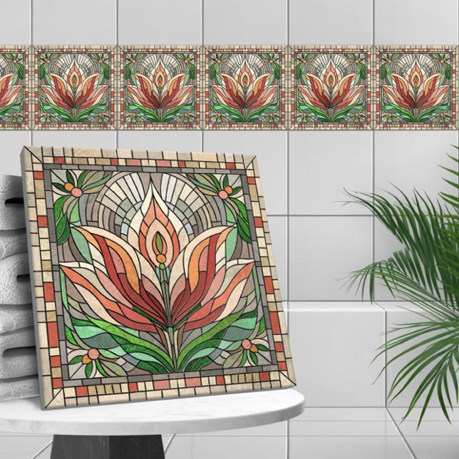 Tulip Blume Glasmosaik Fliese (Von Creator hochgeladen)