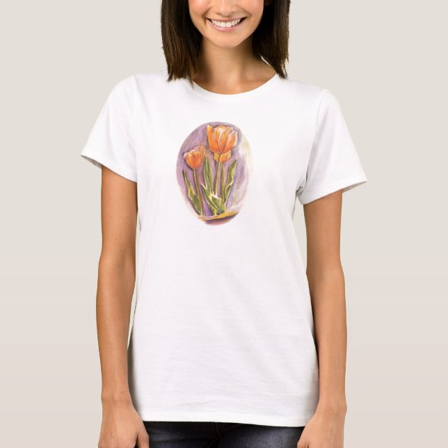 Tulip-Blume-Malerei T-Shirt (Vorderseite)