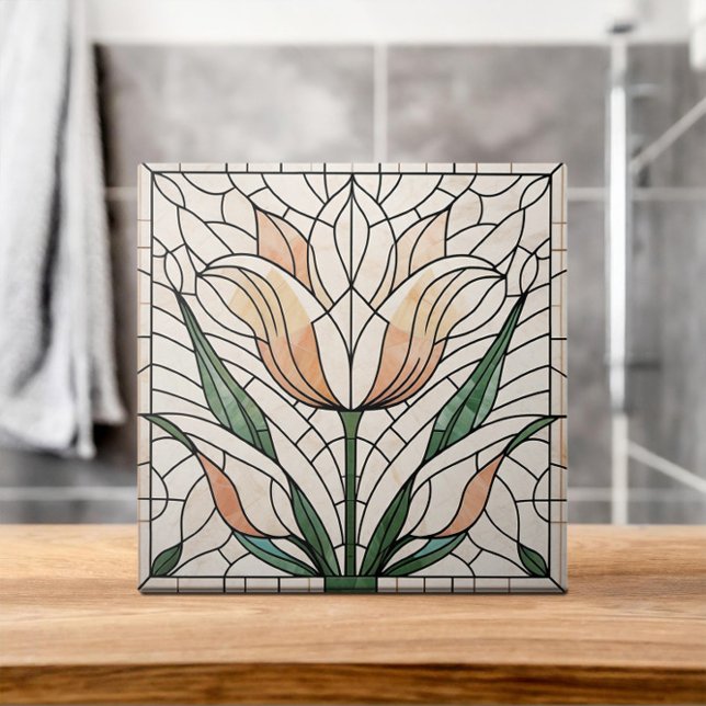 Tulip Blume mosaic - Pastelle Fliese (Von Creator hochgeladen)