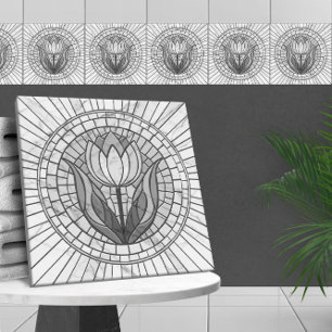 Tulip Blume Mosaik - Weißer Marmor Fliese