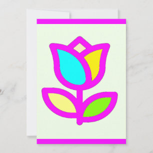 Tulip Blume Muster pink und blassLimon Feiertagskarte