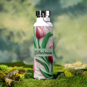Tulip Blume Personalisiert 3D Nahtloses Muster Trinkflasche