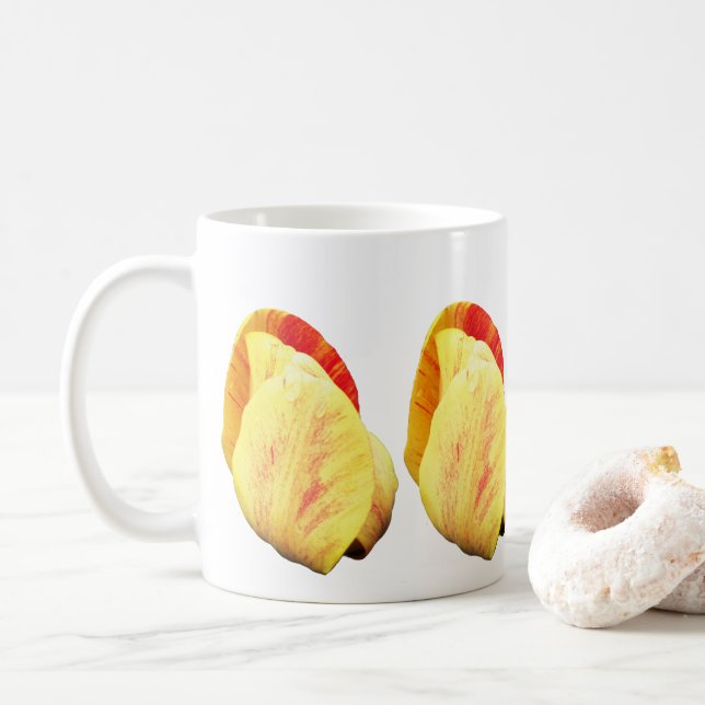 Tulip Blume Petals Raindrops Kaffeetasse (Mit Donut)