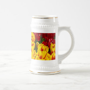 Tulip Blume Stein custom Yellow Tulips Floral Bierglas