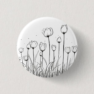 Tulip Blume Tulipa Floral Stift Design Button