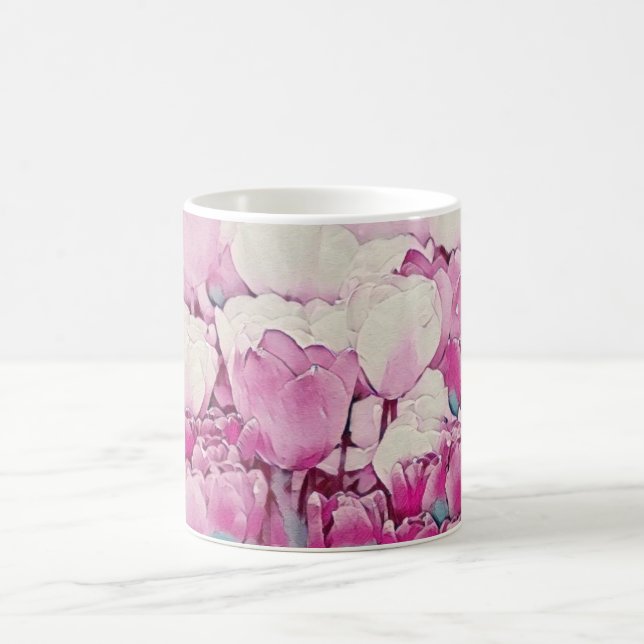 Tulip Blush Wasserfarben Blume Kaffeetasse (Mittel)