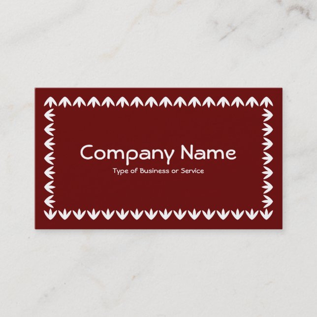 Tulip Border - White on Deep Maroon Visitenkarte (Vorderseite)