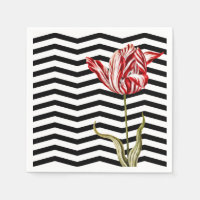Tulip Botanical Zickzack Stripes Pattern