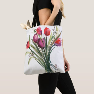 Tulip Bouquet All-Over-Print Schulter-Tasche