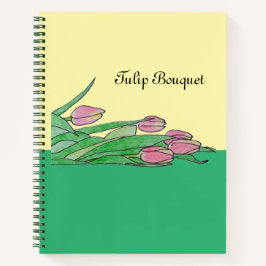 Tulip Bouquet Creme & Green Notizbuch