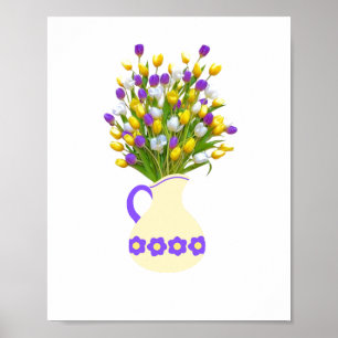 Tulip Bouquet in der Gelbvase Poster
