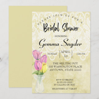TULIP Brautdusche Einladung, Hochzeit Tulips Einladung