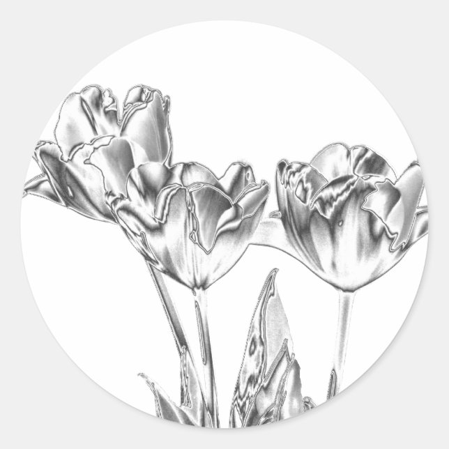 Tulip Chrome Round Stickers (Vorderseite)