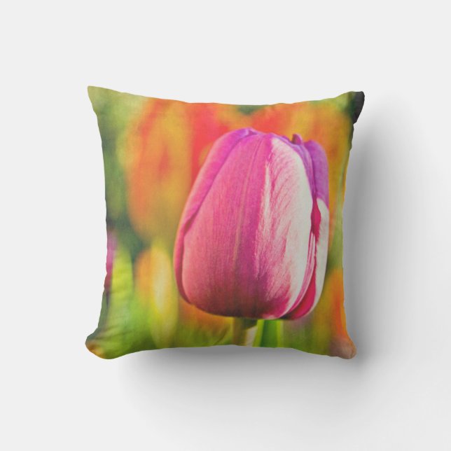 Tulip Collage Kissen Für Draußen (Vorderseite)