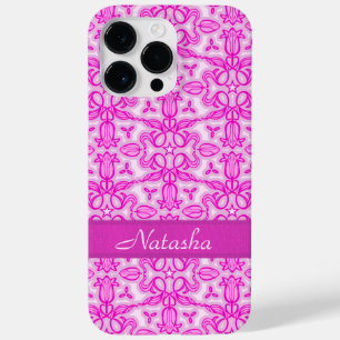 Tulip Damask lila rosa Name Case-Mate iPhone 14 Pro Max Hülle