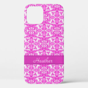 Tulip Damask lila rosa Name Case-Mate iPhone Hülle