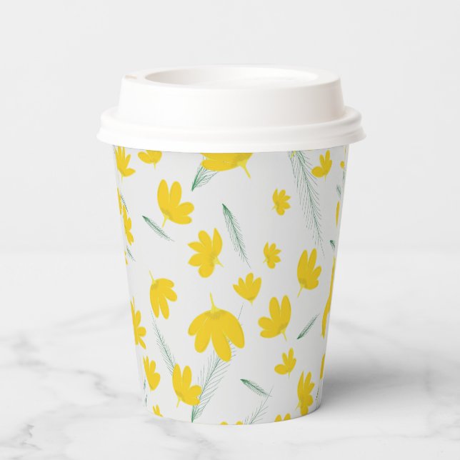 Tulip Design auf Papierbechern Pappbecher (Rückseite)