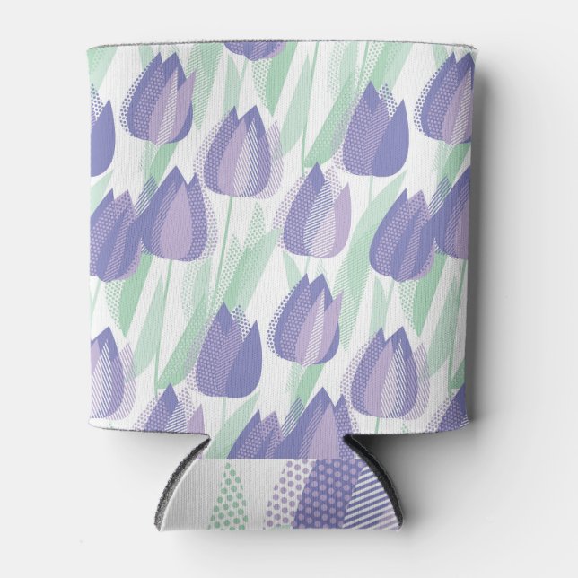 Tulip Design: helle violette Blüte. Dosenkühler (Vorderseite)