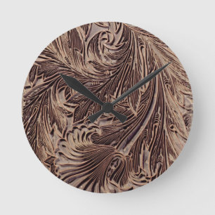 Tulip design printing block, 1875 (carved wood) runde wanduhr