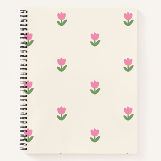 Tulip Dreams Notebook Cover 🌷 floral Pattern Notizbuch (Vorderseite)