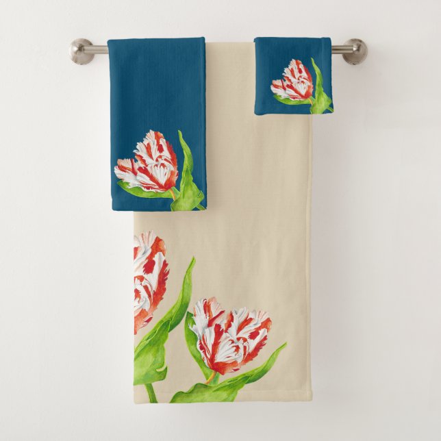 Tulip Estella Rijnveld auf einem Badetuch-Set Badhandtuch Set (Insitu)