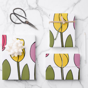 Tulip farbenfrohe Blumenhaut Geschenkpapier Set