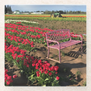 Tulip Farm in Oregon Glasuntersetzer
