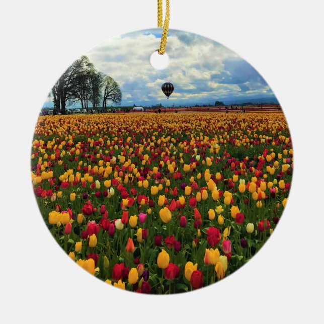 Tulip Farm in Oregon Keramik Ornament (Vorne)