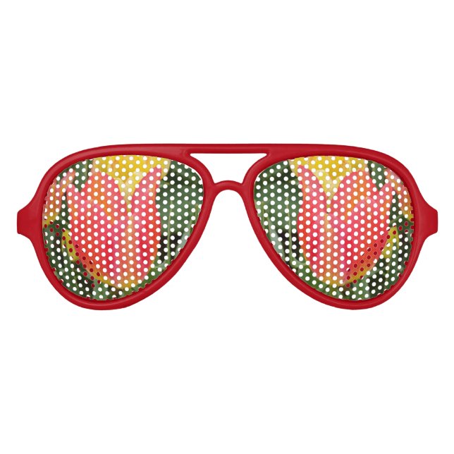 Tulip Festival Retro Party Shades, Rot Partybrille (Vorderseite)