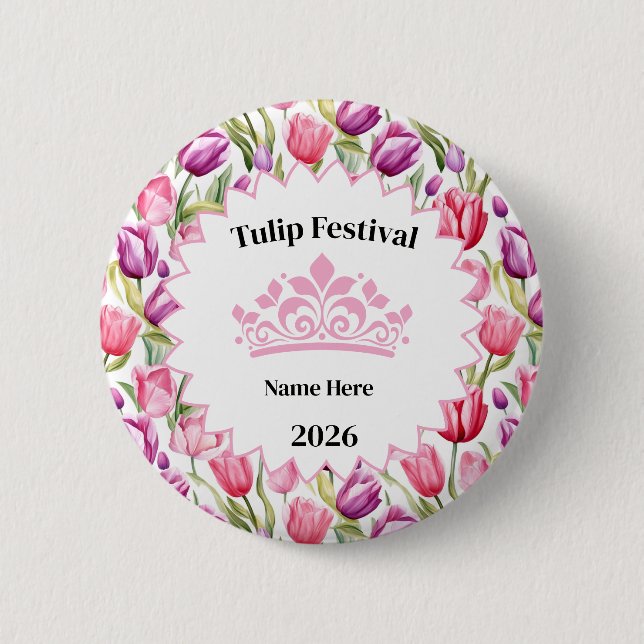 Tulip Festival Royalty Button Pin (Vorderseite)