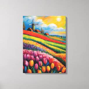 Tulip Field Oil Painting Leinwanddruck